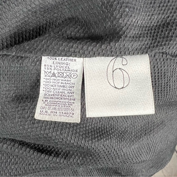 100% black leather mini sleeveless cocktail dress SZ 6 - Picture 8 of 9